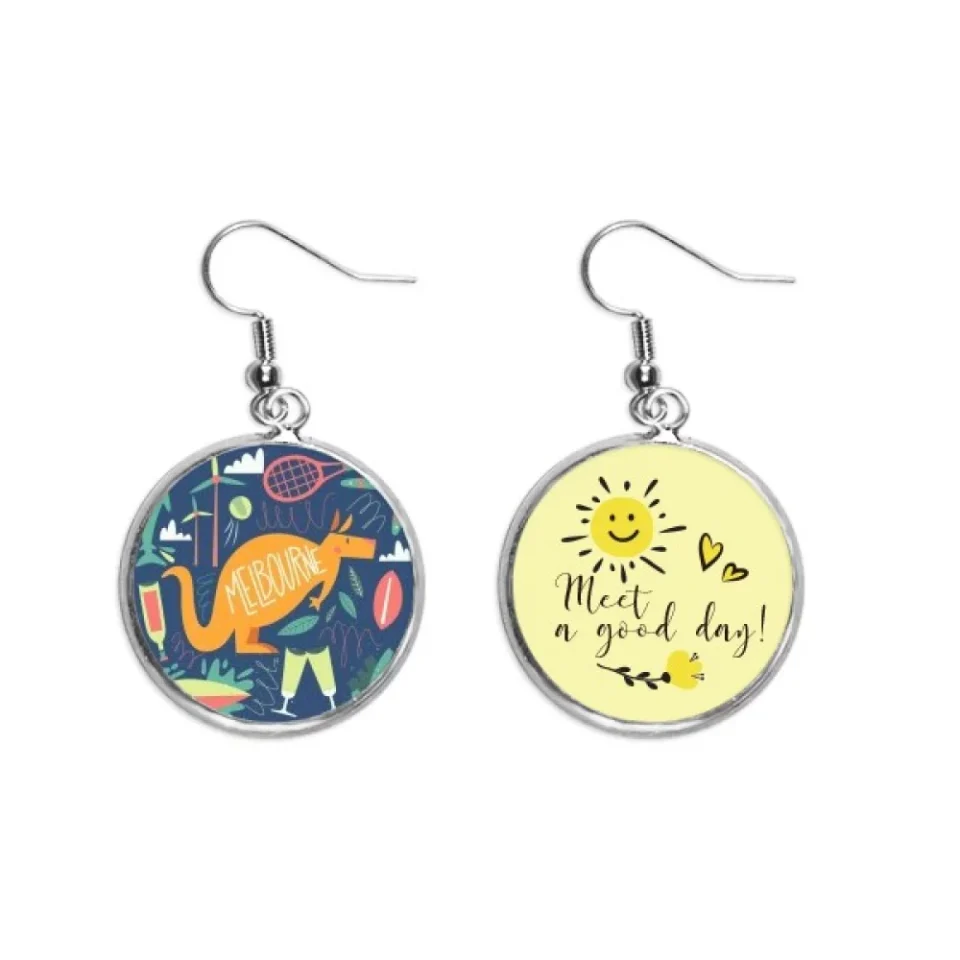 Multi-Purpose Melbourne Australia Kangaroo Tennis Surfing Ear Drop Sun Flower Earring Jewelry Fashion