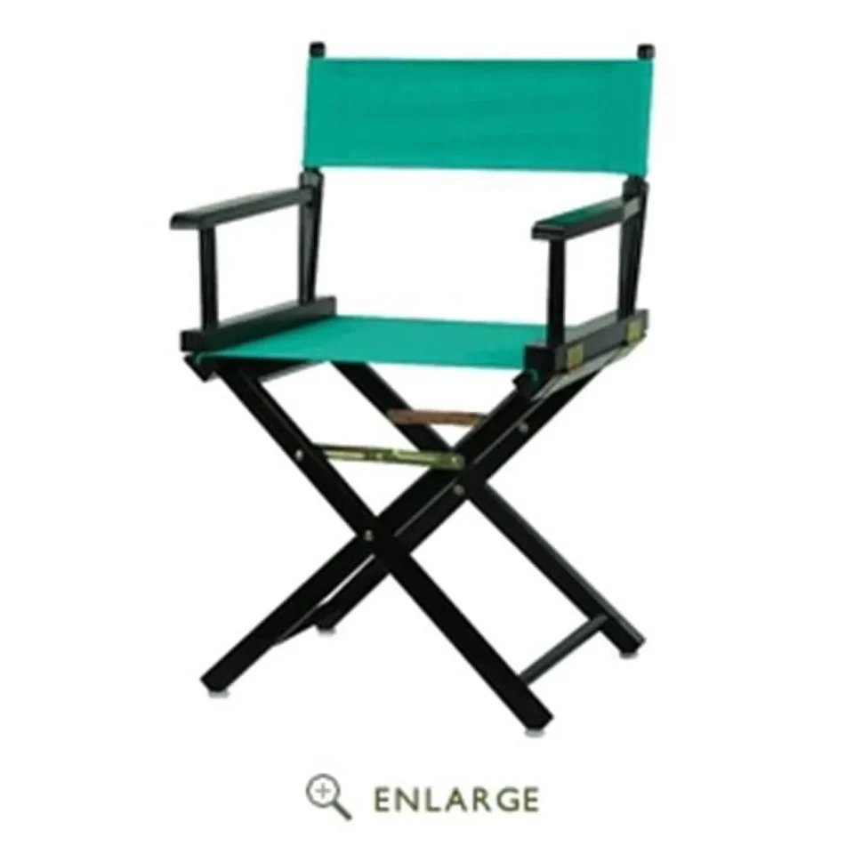 Prime Home 200-02-021-17 18 in. Directors Chair Black Frame with Teal Canvas