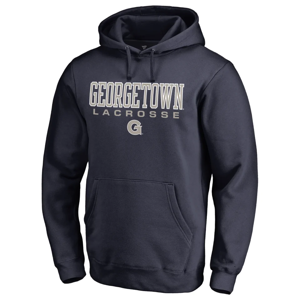 Pure Healthy Men's Fanatics Branded Navy Georgetown Hoyas True Sport Lacrosse Pullover Hoodie