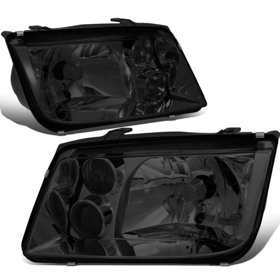 Stainless Steel Top-Rated 1999-2005 VW Jetta Mk4 Pair Smoked Housing Clear Lens Headlight w/Fog Lamp