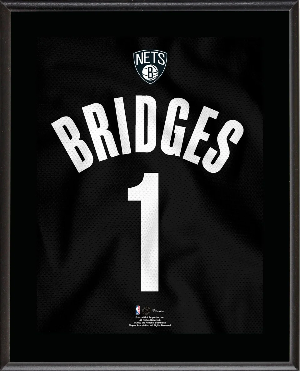 Healthy Cooking Mikal Bridges Brooklyn Nets 10.5 x 13 Jersey Number Sublimated Player Plaque