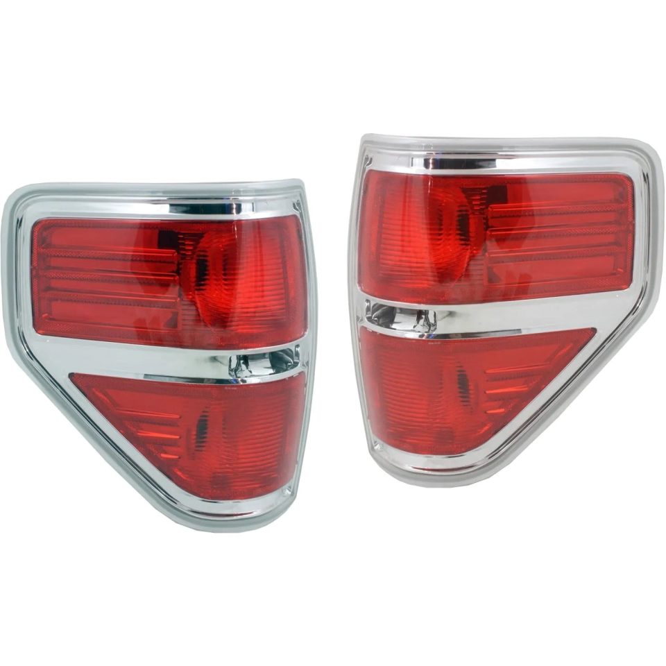 Storage Set of 2 Tail Light For 09-2013 Ford F-150 Platinum LH & RH Red Lens