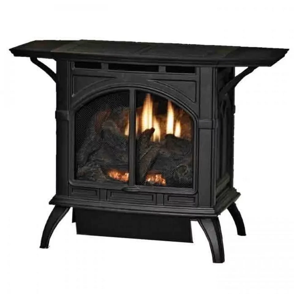 Premium Empire VFD30CC70MN 30000 BTU Natual Gas Intermittent Pilot Porcelain Mahogany Contour Burner Log Set