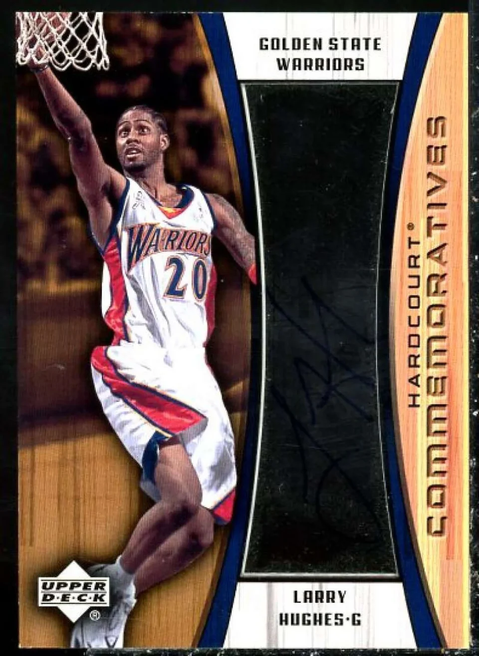 Multi-Purpose Larry Hughes Card 2002-03 Upper Deck Hardcourt Autographs #LHC