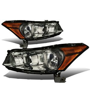 Select 2008-2012 Honda Accord Sedan Pair Smoked Housing Amber Corner Headlight/Lamp