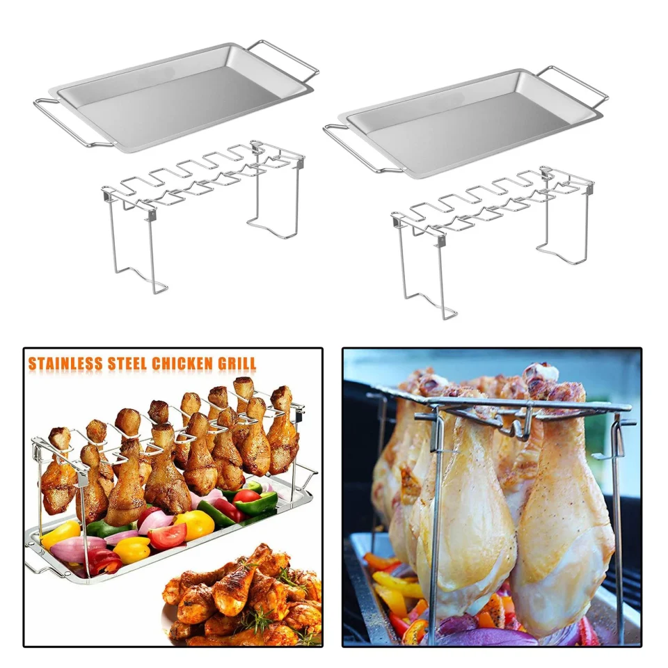 Cleaning 2x Grill Stand Stainless Steel Outdoor Grill Camping