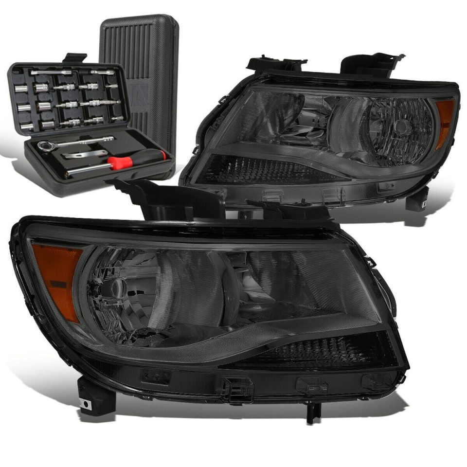 Core 2015-2020 Chevy Colorado Pair Smoked/Amber Turn Signal Headlight+Tool Box