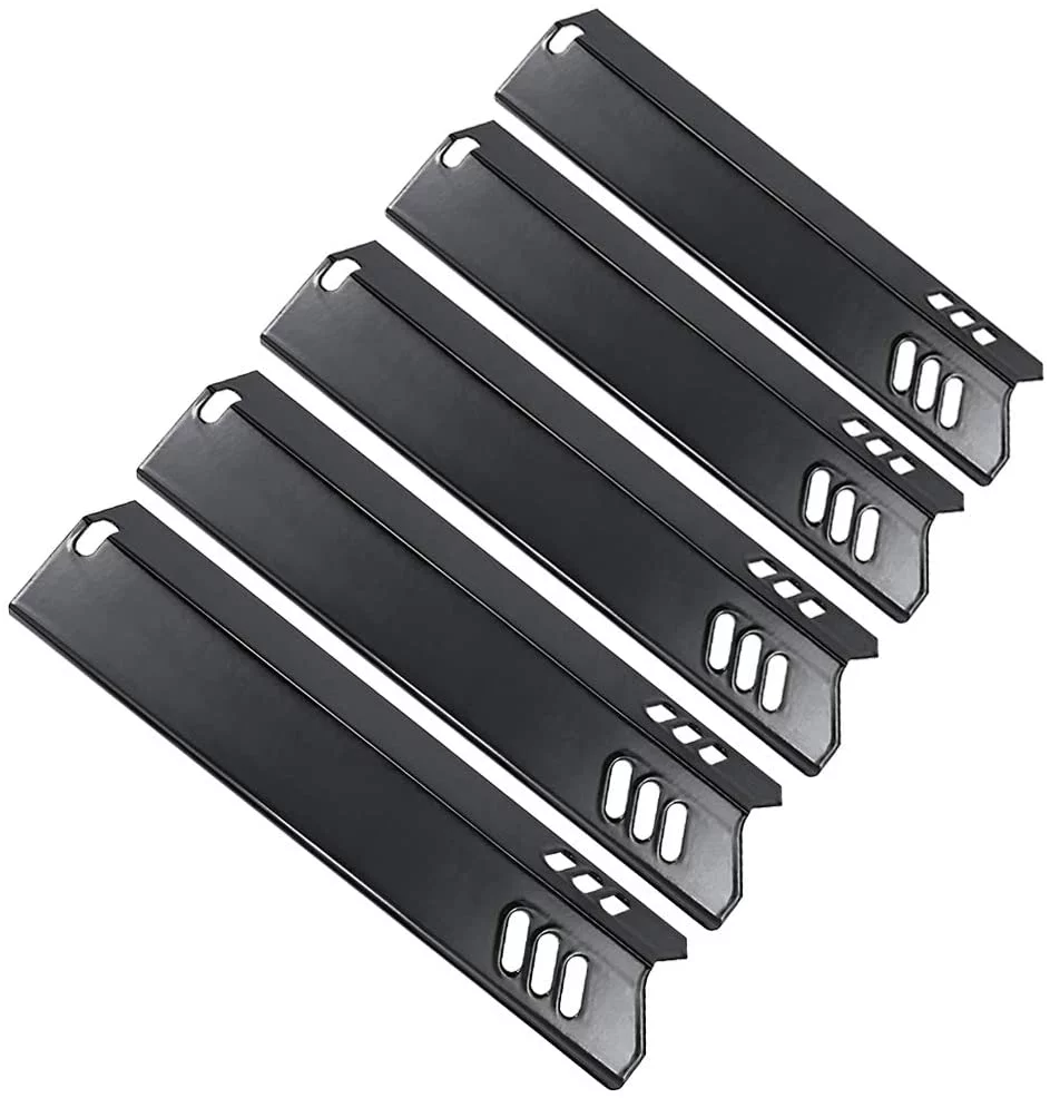 Baking Grisun Porcelain Steel Grill Heat Plate Shield Burner Cover for Dyna-Glo DGF493BNP DGF510SBP DGF510SSP, Backyard BY13-101-001-13, BY14-101-001-02, BY15-101-001-02 Uniflame GBC1059WB 15 inch 5 PC