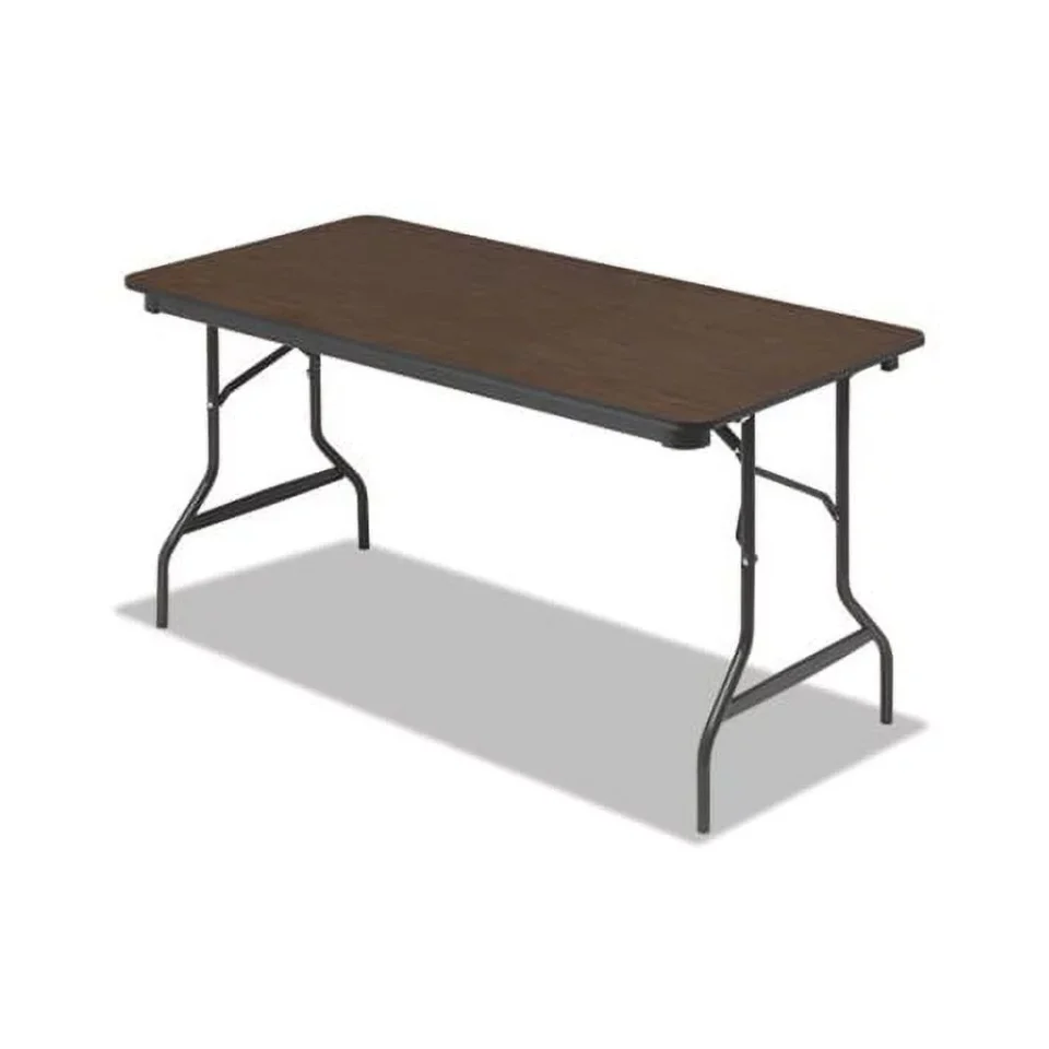 Thickened Value Economy Wood Laminate Folding Table Rectangular, 60w x 30d x 29h, Walnut