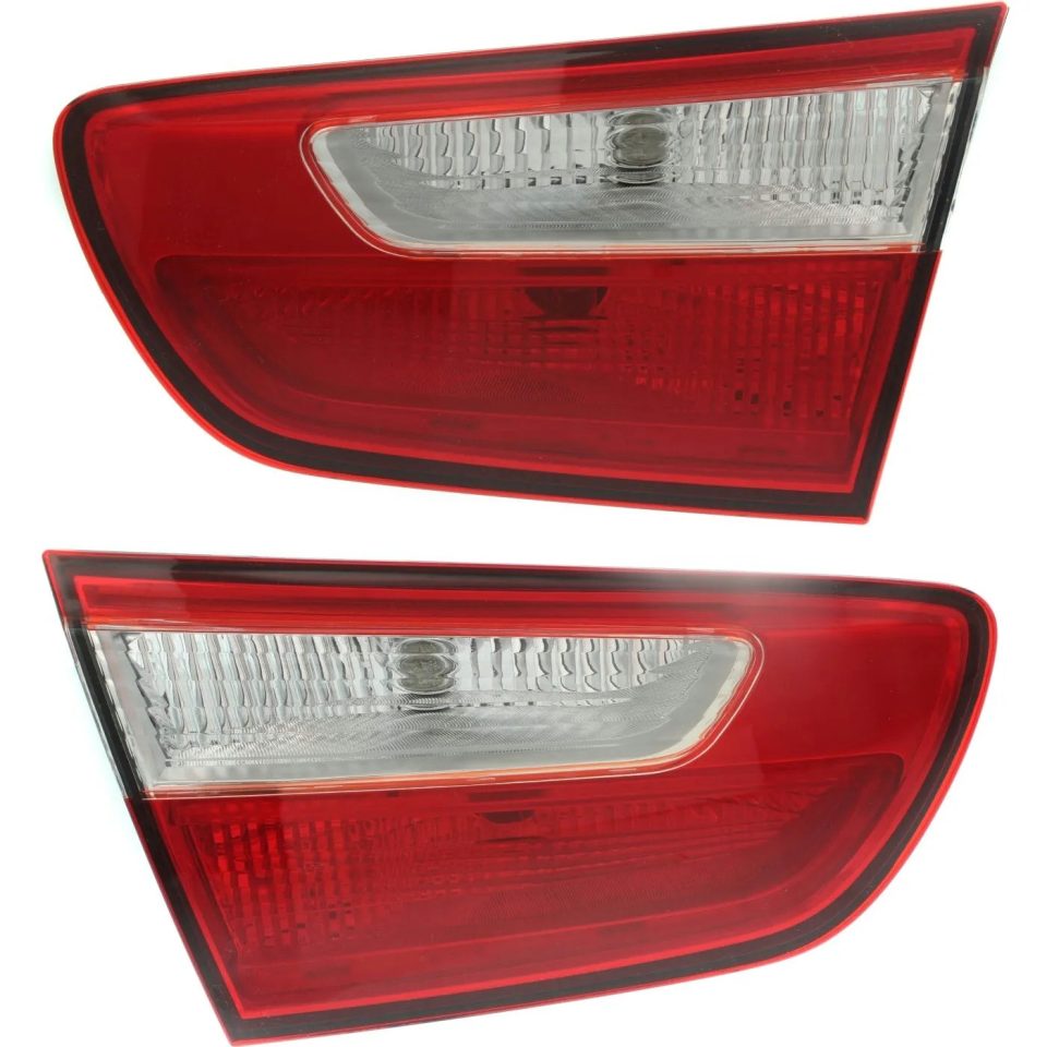 Stainless Steel Clear Tail Light For 2012-2017 Kia Rio Set of 2 Driver and Passenger Side Inner