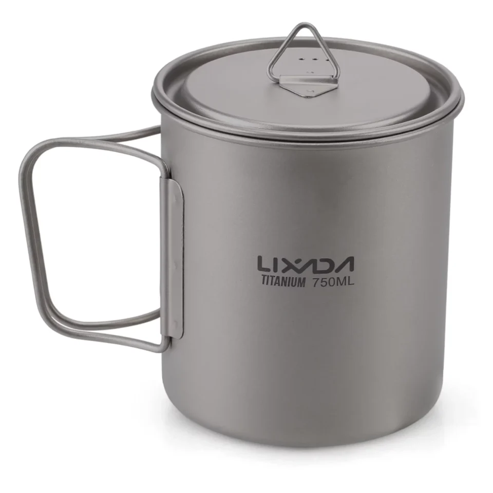 Baking Lixada Titanium cup,650ml / 750ml Water Cup Handle / 350ml / Outdoor Portable Picnic 450ml / 550ml 350ml / 450ml / 550ml / 300ml / 350ml 550ml / 650ml Portable Picnic Water Cup Handle 300ml / 450ml /