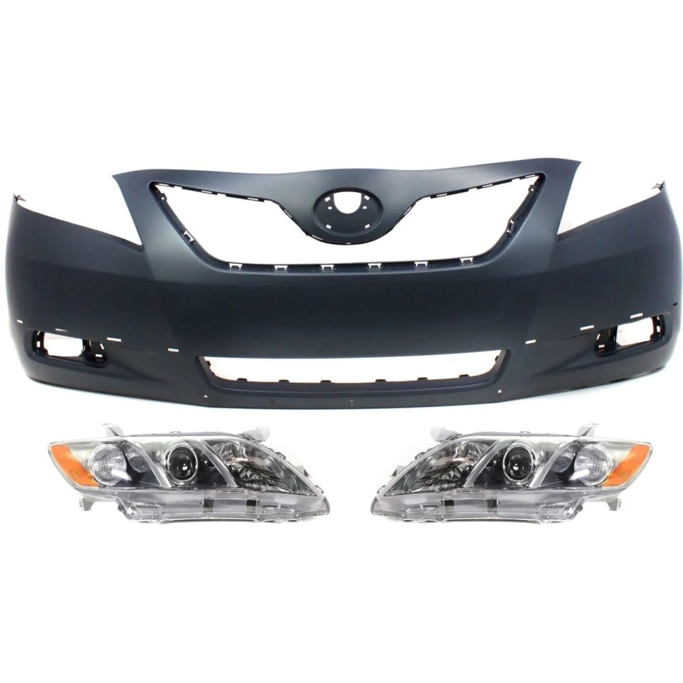 Ultimate Thickened Bumper Cover Kit For 2007-2009 Camry Front Fits Models Made In USA 3pc