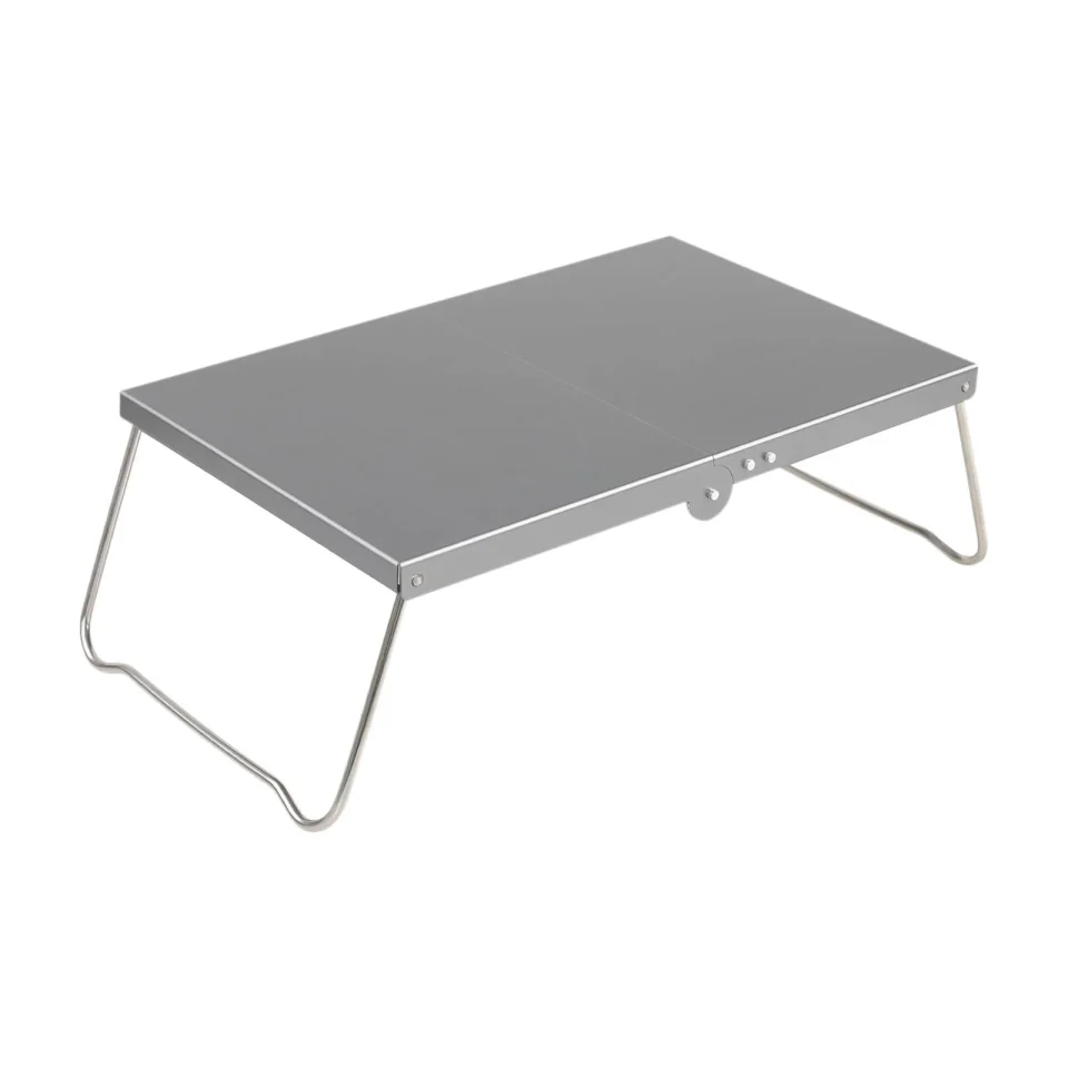 Bamboo Lightweight figatia Camping Folding Table Camping Furniture Aluminum Alloy for BBQ Travel Picnic Grey