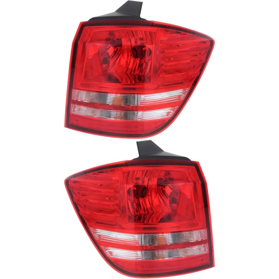 Silicone Tail Light Set For 2009-2018 Dodge Journey Left & Right Outer Halogen w/Bulb 2Pc