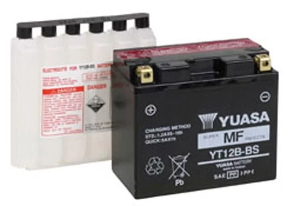 Upgraded Yuasa YT12B-BS AGM Fresh Pack Battery (YUAM6212B)