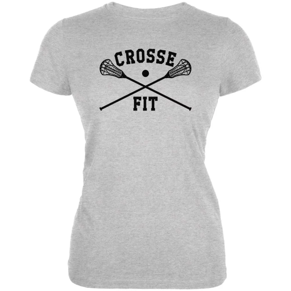 BPA-Free Lacrosse Crosse Fit Juniors Soft T Shirt Heather SM