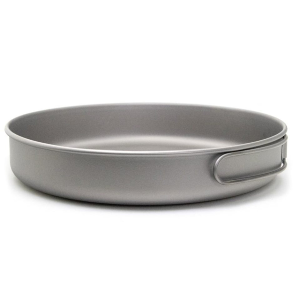 Matte Space-Saving Walmeck Ultralight Titanium Frypan Camping Hiking Picnic Cooking Frying Pan