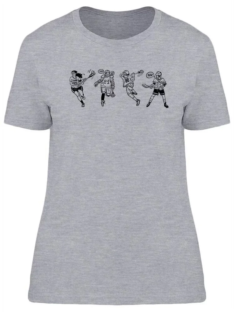 Cleaning Value Lacrosse Players Sketch T-Shirt Women -Image by Shutterstock, Female Large
