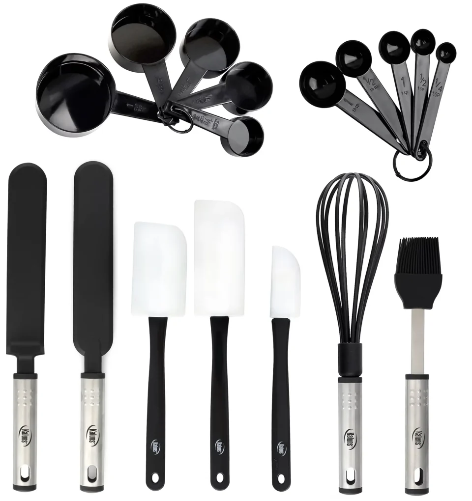 Premium Cooking Baking Utensils - 17 Nylon Stainless Steel Baking Supplies - Non-Stick and Heat Resistant Bakeware set - New Baker's Gadget Tools Collection - Great Silicone Spatula - Best Holiday Gift Idea.