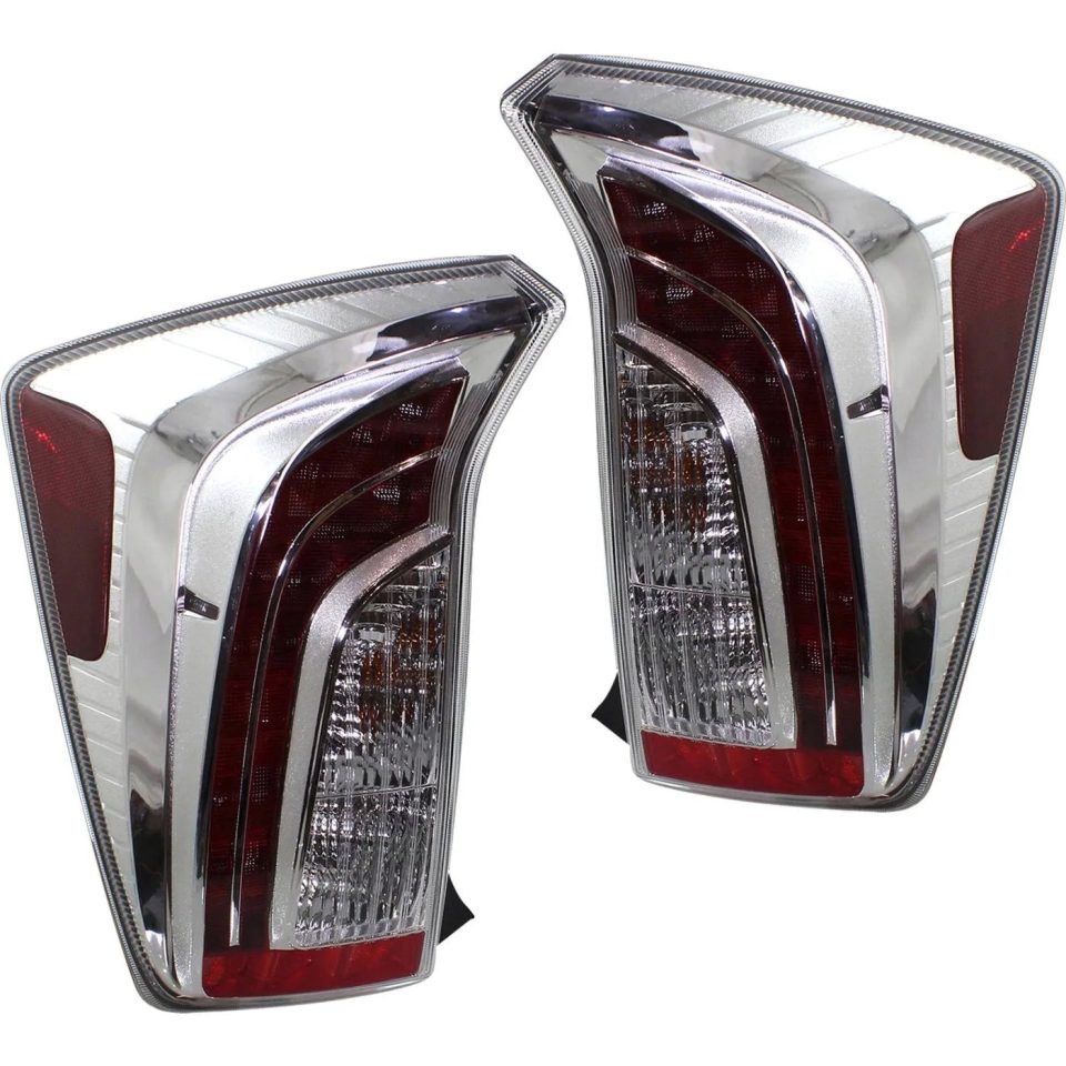 Glass Outdoor Set of 2 Tail Light For 2012-2015 Toyota Prius LH & RH w/ Bulb(s)