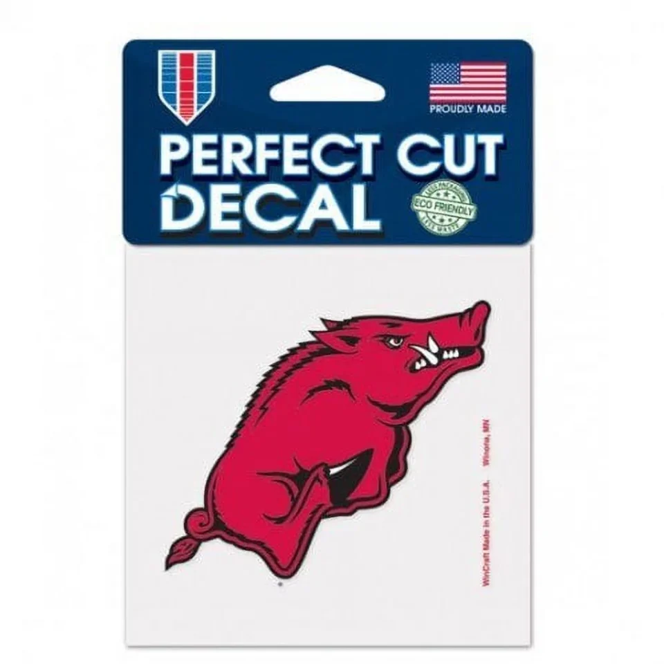 Versatile NCAA Arkansas Prime 4 x 4 Perfect Cut Decal