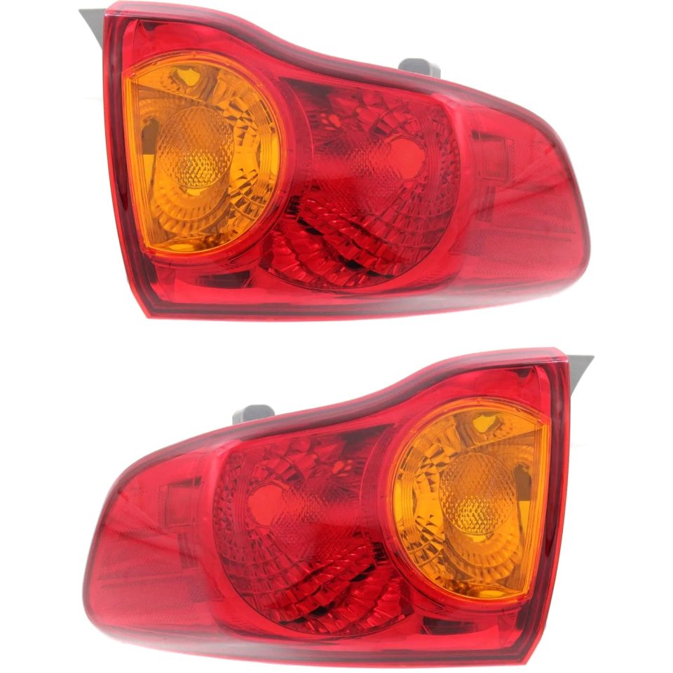 Natural Tail Light For 2009-2010 Toyota Corolla Set of 2 Left and Right Outer CAPA