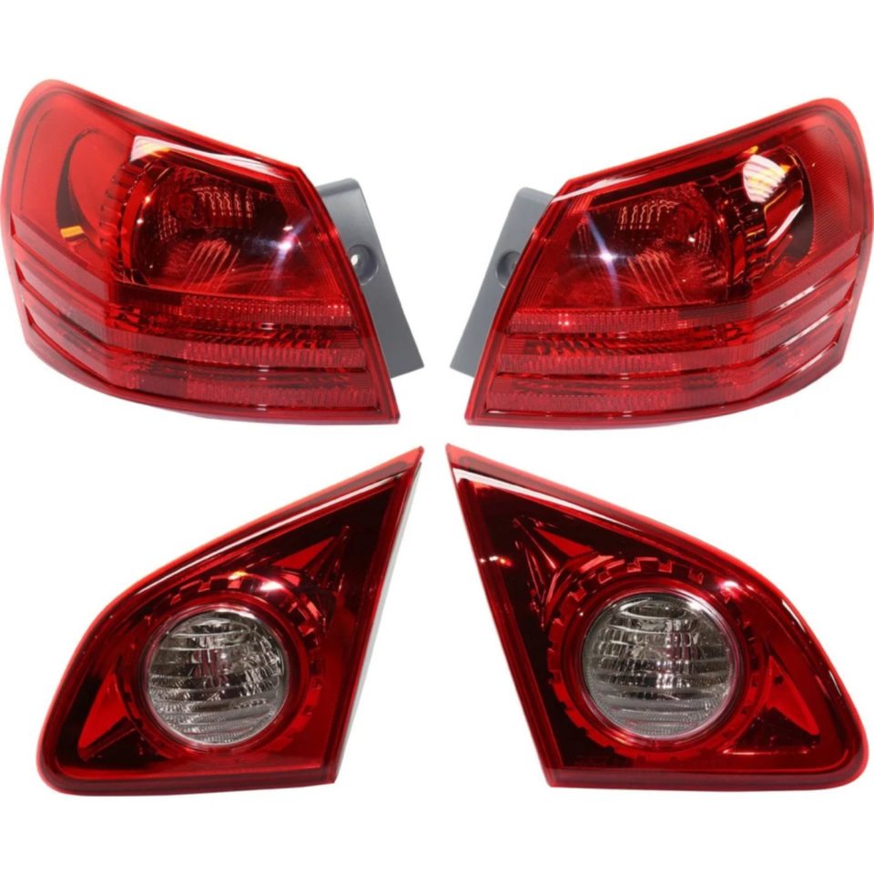Glass Storage Tail Lights For 2008-13 Nissan Rogue 14-15 Select L R Inner Outer Clear/Red CAPA